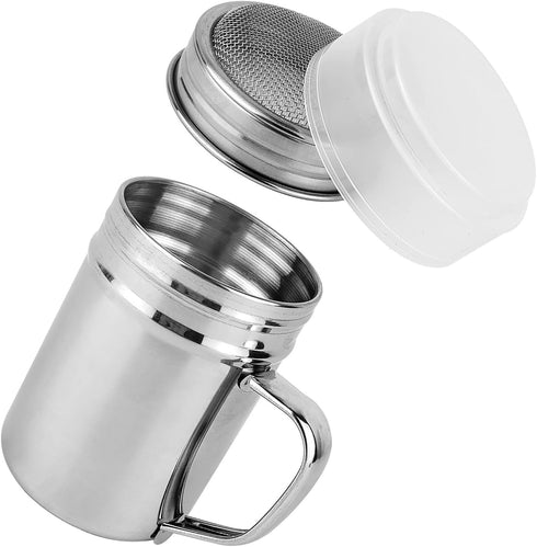Lelucermaire 1 Pack Powdered Sugar Shaker Duster 7oz 304 Stainless Steel Fine Mesh