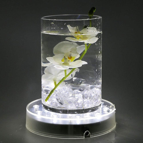 LARDUX 6 Inch Round LED Light Base Display Pedestal Stand for 3D Crystal Cube Glass Art - USB or Battery Powered