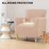 Waterproof Accent Chair Cover with Arms Stretch Jacquard Single Sofa Armchair Slipcovers Soft Couch Cover Upholstered Reading Club Chair Protector for Bedroom Office Beige-Yellow by Bifaunvogel