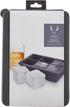 Viski Whiskey Ice Cube Tray with Lid, Makes Six 2-Inch Ice Molds, Stackable Silicone Molds for Home Bar, Set of 1, Grey
