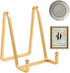 Plate Holder Easel Display Stand, 4.5 Inch Metal Plate Stands for Display, Gold Iron Easels, 4 Pack