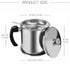 Bacon Grease Container With Strainer,1.3L(46 fl. oz.) Kitchen Stainless Steel Oil Container Can with Strainer and Anti-slip coaster tray for Store Meat Frying Oil and Cooking Grease Storage