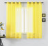 DUALIFE 72 Inches Yellow Curtains for Bedroom, Set of 2 Panels, Grommet Semi Voile Light Filtering Sheer Curtains 52x72
