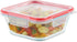 Pyrex Freshlock Glass Food Storage Container, 4 Cup Square, Airtight & Leakproof Locking Lids, Freezer, Dishwasher,
