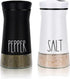 Farmhouse Salt and Pepper Shakers with Adjustable Pour Holes, Refillable Salt Shaker