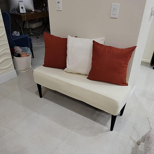 SearchI Dining Bench Cover, Stretch Washable Long Bench Seat Covers, Rectangle Dining Table Bench Slipover for Dining