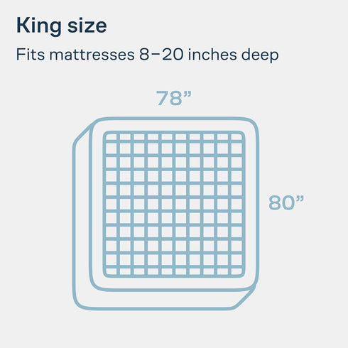 Niagara Cotton King Mattress Topper, Pillow Top Quilted Fitted Cooling Cover for Back Pain, Fits 20 Inches