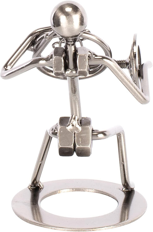 Broadway Gift Silver Tone French Horn Player - 6 inch Table Metal Decorative Musician Figurine
