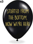 Rude Graduation Balloons - Pack of 12 Premium Funny White and Black Balloons - Class of 2025