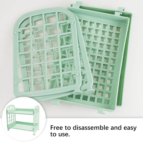 Desktop Rack Cosmetic Stationery Storage Holder - 2-Tier Multifunctional Plastic Shelf Makeup Organizer for Home (Light