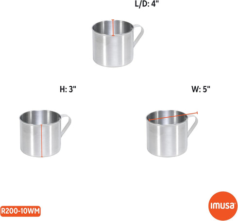 IMUSA USA R200-10WM Aluminum Mug for Stovetop or Camping, 0.7 Quart, Silver