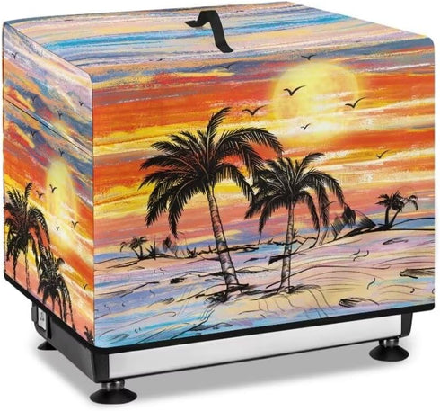 Palm Tree Sunset Dust Cover for Meat Slicer - Waterproof Foldable Cover for Kitchen Small Appliances
