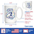 Cheers to 2 Years Coffee Mug Gift, 15oz White Ceramic Mug for Women & Men, 2nd Anniversary Party Decor