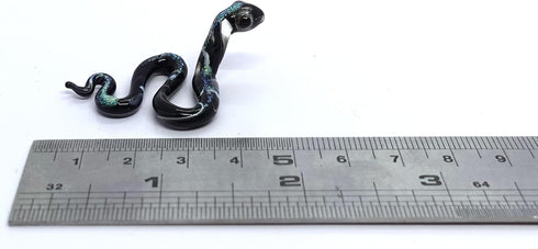 Snake Tiny Micro Figurines, Hand Blown Glass Art Reptiles Collectible Gift for Home Décor