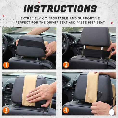 WAQIA 100% Relief14.17x11.8x3.9 (1 Pack, Car Seat Headrest Neck Rest Cushion, Car Seat Neck Pillow Pure Memory Foam