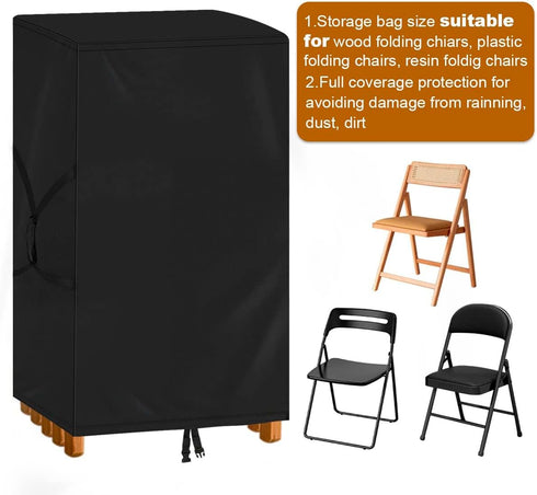 20x12x39inch POMER Folding Chair Storage Bag for Plastic, Resin, and Wood Folding Chairs Waterproof Chair Cover
