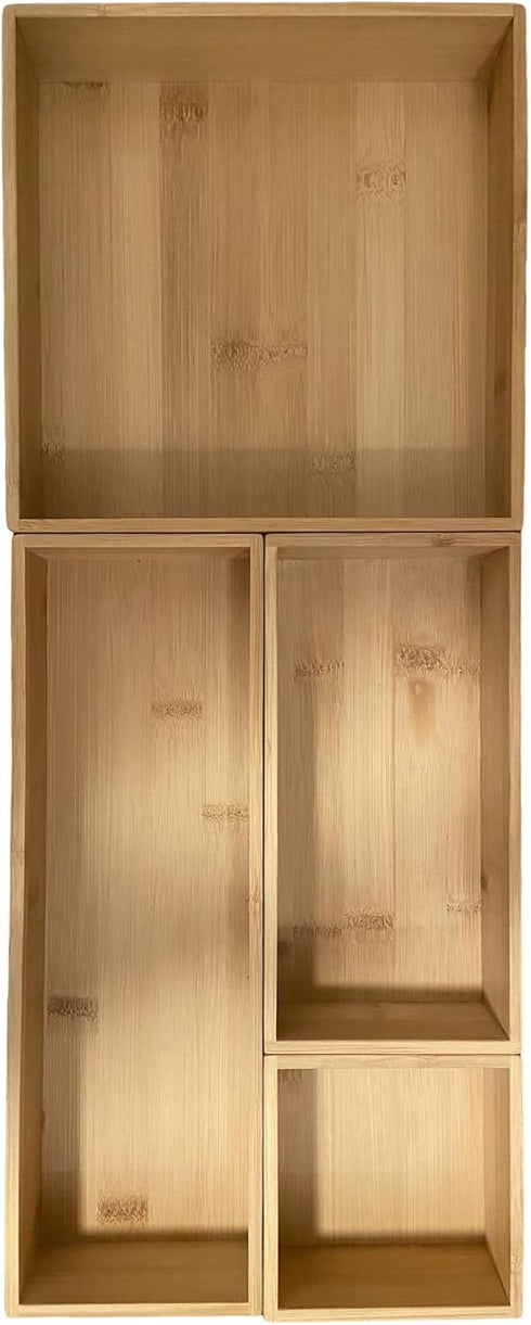 Bamboo Drawer Organizer, Kitchen Utensil Organizer, Office Supplies Desk Organizer, 12"*4"*2"