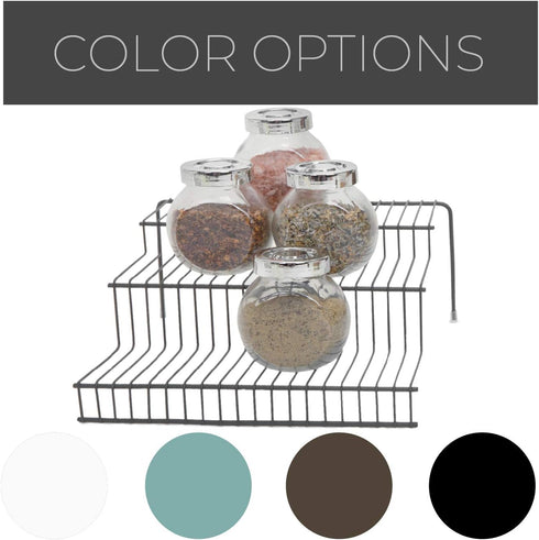 Smart Design 3-Tier Spice Rack, Steel Metal Wire, Rust Resistant, 10.25 x 4.25 Inch - Charcoal Gray