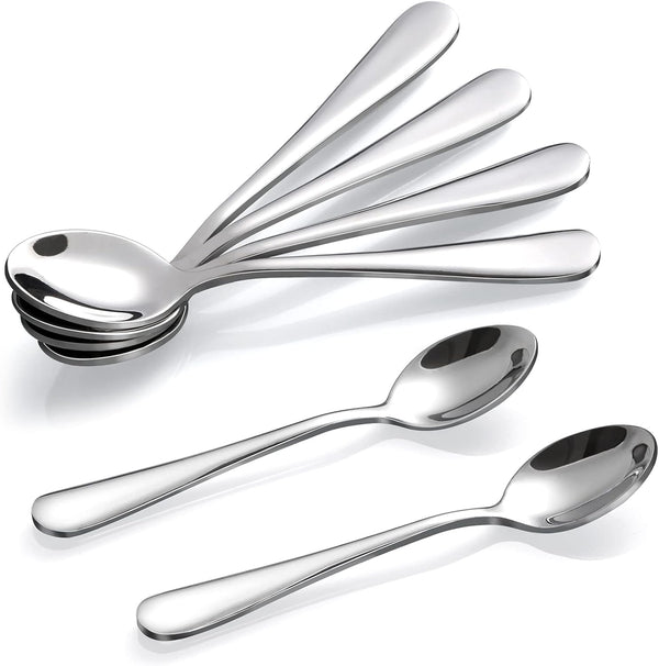 Hiware 6-Piece Stainless Steel Demitasse Espresso Spoons, 4 Inches Mini Coffee Spoons