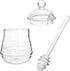 Lawei Glass Honey Jar with Dipper and Lid, 10 OZ Heat-Resistant Honey Pot, Clear Glass Container for Honey and Syrup