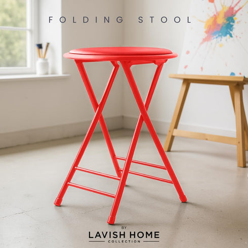 24-Inch 225lb Counter Lavish Home Folding Stool - Backless Stool with Capacity for Kitchen or Rec Room - Portable