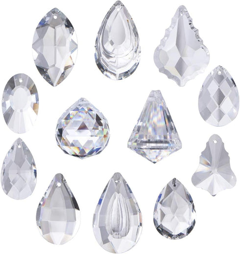 H&D Clear Jewelry Crystals Pendants Chandelier Lamp Lighting Drops Prisms Hanging Glass