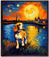 Bestbuddy Pet 11X14 Unframed Starry Night Van Gogh Inspired Beagle Dog Oil Painting Art Print Wall Decor AP126