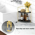 Kitchen Spice Rack Standing Shelf, 2-Tier Corner Storage Shelf, Bathroom Countertop Organizer, Gold & Black