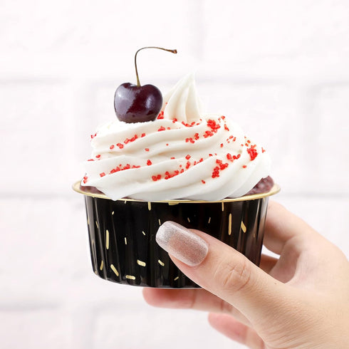 EUSOAR Assorted Colors Cupcake Muffin Liners, 5oz Aluminum Baking Cups with Lids, 50pcs