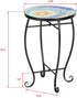2) Vasitelan Outdoor Patio Side Table Outdoor Accent Table Bistro Coffee End Small Porch Table Indoor Round Glass