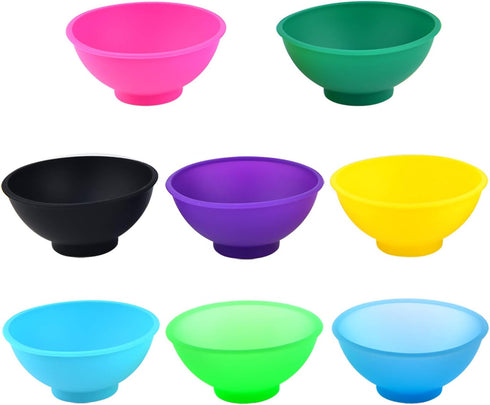 Coopay 8 Pieces Mini Silicone Bowls Multicolor Pinch Bowls Heat Resistant Snack Bowls Prep and Serve Bowls, Unbreakable, Flexible, 1.75 Oz (Solid Colors) by Coopay