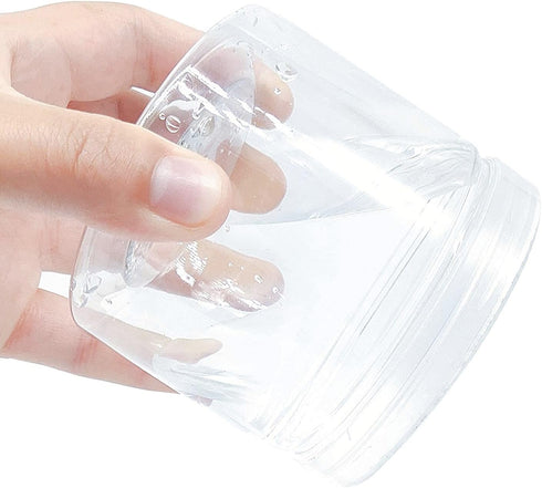 12oz Clear Plastic Storage Jars, 8 Pack Refillable Wide-Mouth Containers for Beauty Products, Kitchen & Household