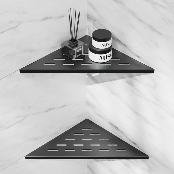 lives Corner Shower Shelves 2 Pack, 10" Black Corner Shelf for Bathroom,