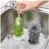 2PCS Glass Cleaning Brush with Suction Cup, Stable Kitchen Bottle and Wine Cup Cleaner, Gray