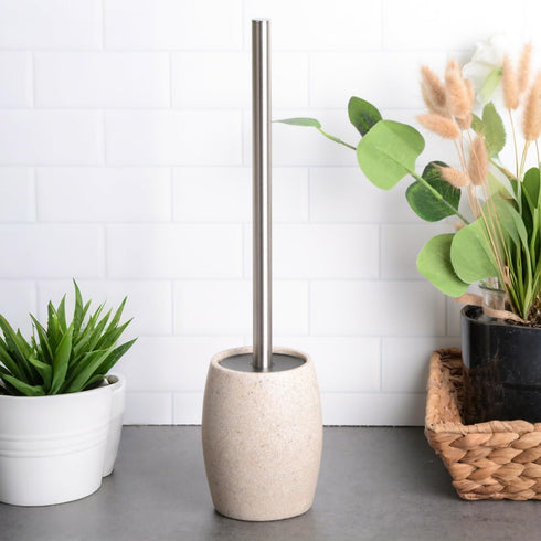 360 Set Clasin Home Toilet Bowl Brush and Holder with Stainless Steel Long Handle, Toilet Scrubber Brush with Durable