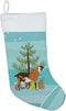 BB9250CS Anglo-Nubian Goat Christmas Stocking by Caroline's Treasures, Teal Fireplace Hanging Stocking for Holiday Decor