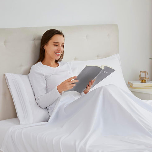 Nestl White King Pillow Cases - 20x40 Inches, Soft Microfiber, Envelope Closure, Set of 2
