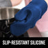 Gorilla Grip Heat and Slip Resistant Silicone Oven Mitts Set, Soft Cotton Lining, Waterproof, BPA-Free, Long Flexible Thick Gloves for Cooking, BBQ, Kitchen Mitt Potholders, 12.5 in, Blue by Gorilla Grip