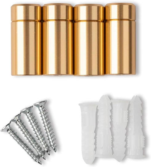 Wexel Art 1" Gold Stainless Steel Mounting Hardware for Acrylic Floating Frames, Pack of 4