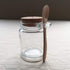 1Pcs 250ml/8.5oz Empty Clear Glass Jam Jar with Cork and Spoon, Multipurpose Storage Canister for Honey, Candy, Bath