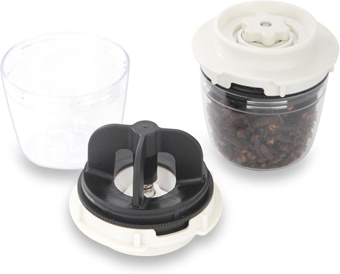 Set FinaMill Dried Herbs+ Pod Single Refillable Spice Pod for Dried Herbs & Larger Spices, Adjustable Grind Size, Long