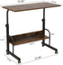 31.5'' SIDUCAL Portable Laptop Desk, Mobile Laptop Cart Adjustable Height, Rolling Computer Cart with Wheels, Mobile