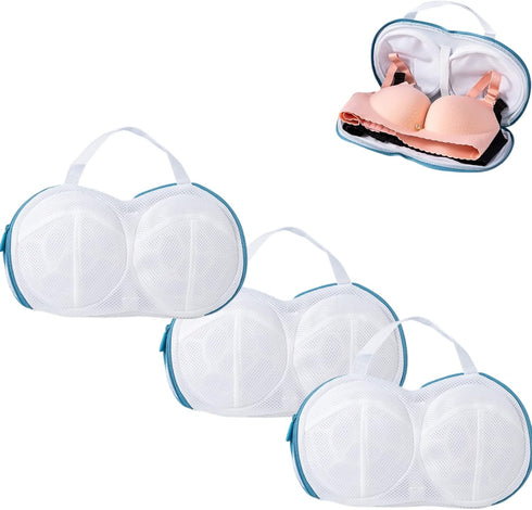 3Pcs Bra Wash Bags Set for Laundry Lingerie Underwear Brassiere Bag for Washing Machine with Zipper Women Delicates