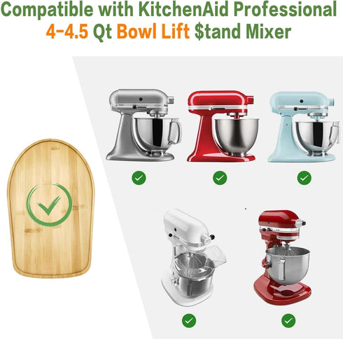 Bamboo Mixer Slider for Kitchenaid 4.5/5 Quart Tilt-Head Stand Mixer, K45SS Kitchen Attachment Sliding Mat