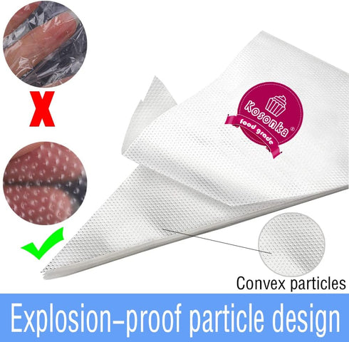 Piping Bags Disposable, 100 Pieces 14 Inch Heavy Duty Anti Burst Piping Pastry Bags
