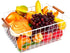 LeleCAT Large White Wire Baskets with Wooden Handles for Storage, Organizer Baskets for Cabinets, Closets, Kitchen