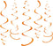 WEVEN Orange Party Hanging Swirl Decorations, Pack of 28 Plastic Streamers for Ceiling