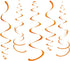WEVEN Orange Party Hanging Swirl Decorations, Pack of 28 Plastic Streamers for Ceiling