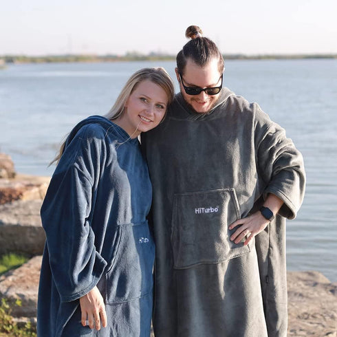 Swimming Hiturbo Surf Poncho Changing Towel Hoodie: Oversized Soft Hooded Beach Towel - Plush Swimwear Wetsuit for Pool
