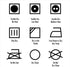 Symbols and Stain Removal Laundry Sign Canvas Art, Black White Painting for Laundry Room Decor 16x20 Inch